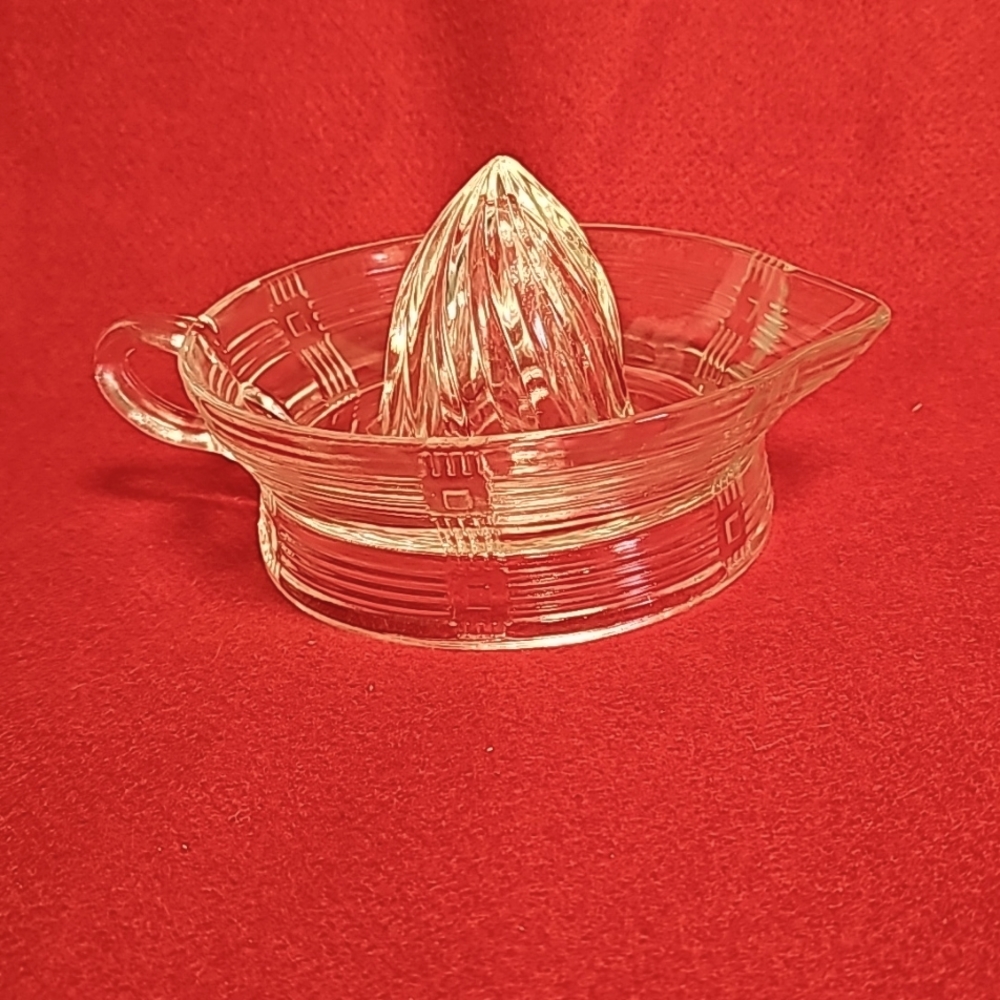 Vintage Antique Hazel Atlas Clear Depression Glass Juice Reamer Citrus Juicer